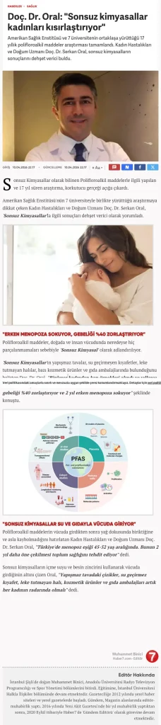 Doç. Dr. Oral: "Sonsuz kimyasallar kadınları kısırlaştırıyor"